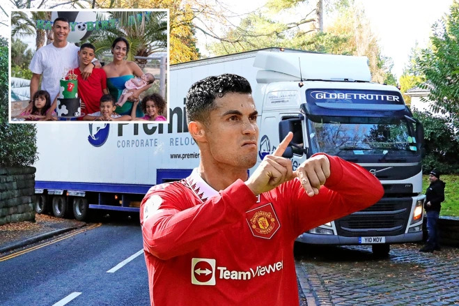 Cristiano Ronaldo’s removal lorry so big it’s unable to reach £5m mansion