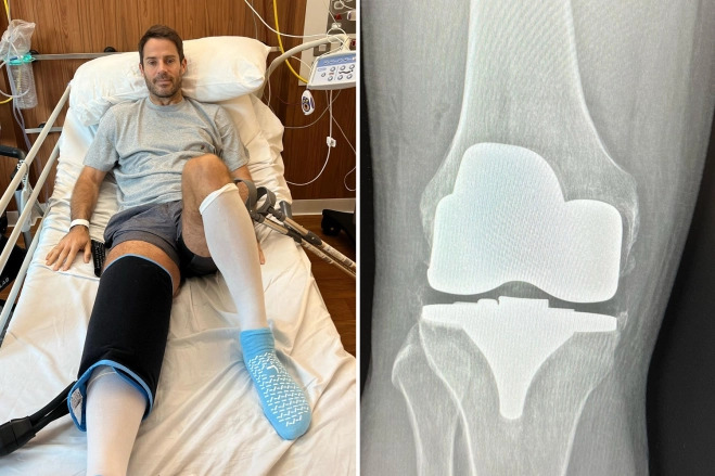 Jamie Redknapp gives positive update from hospital after knee replacement